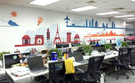 兰考教你设计办公室墙绘的方法。