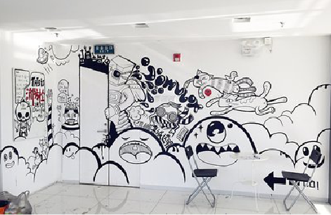 兰考手绘墙并非传统涂鸦。